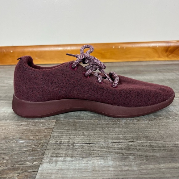 Allbirds Womens Wool Runners Shoes 9 Sneakers Comfort Casual Lightweight Maroon - Picture 9 of 10